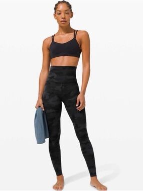 Lululemon Align Super High Rise Legging 28” Size 6 Black Camo